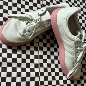 Adidas Light Green and Pink Sneakers